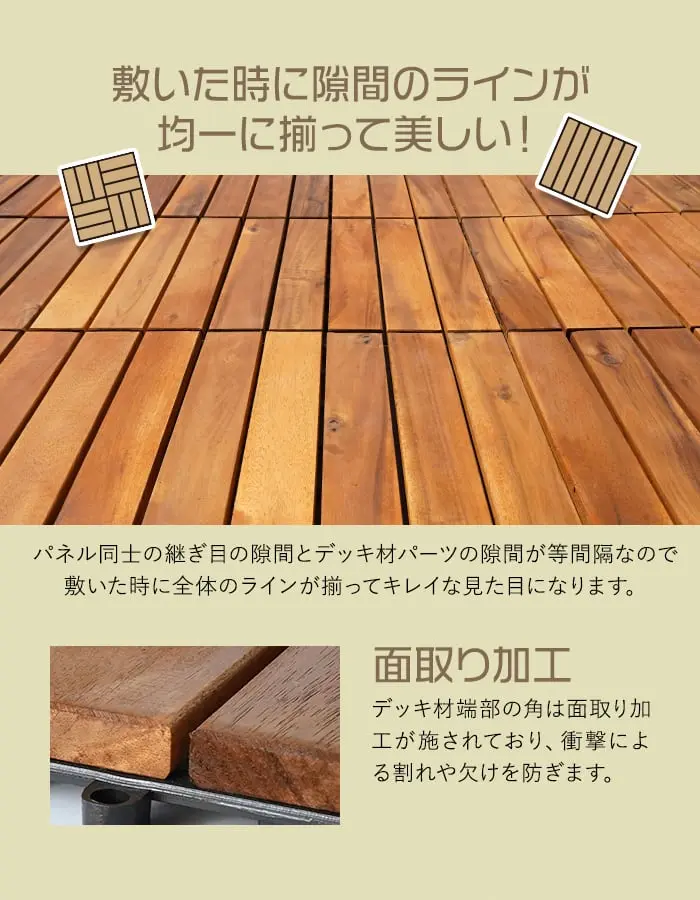 敷いた時に隙間のラインが均一に揃って美しい!