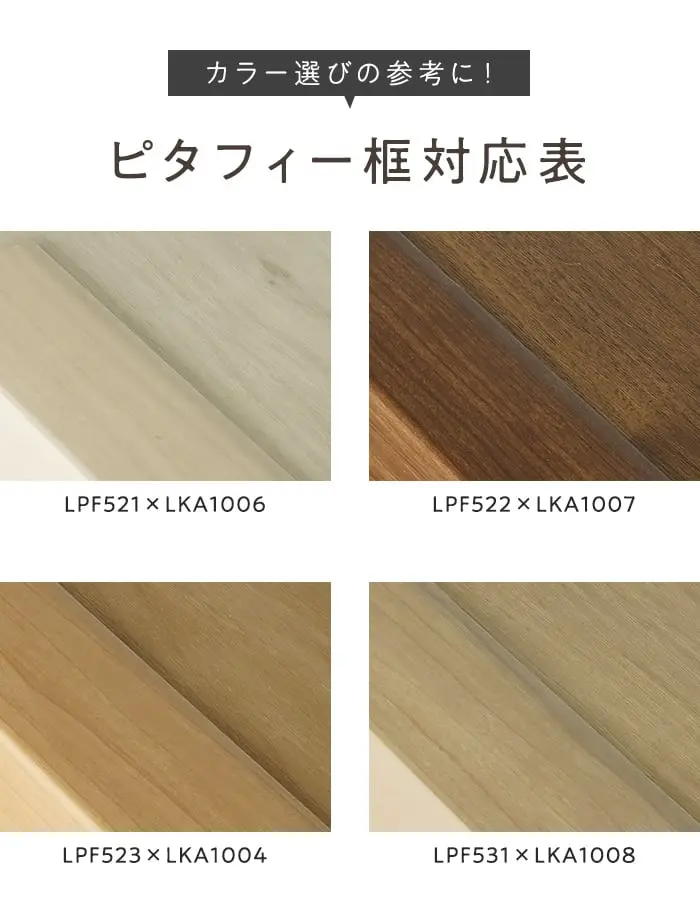 ピタフィー框対応表