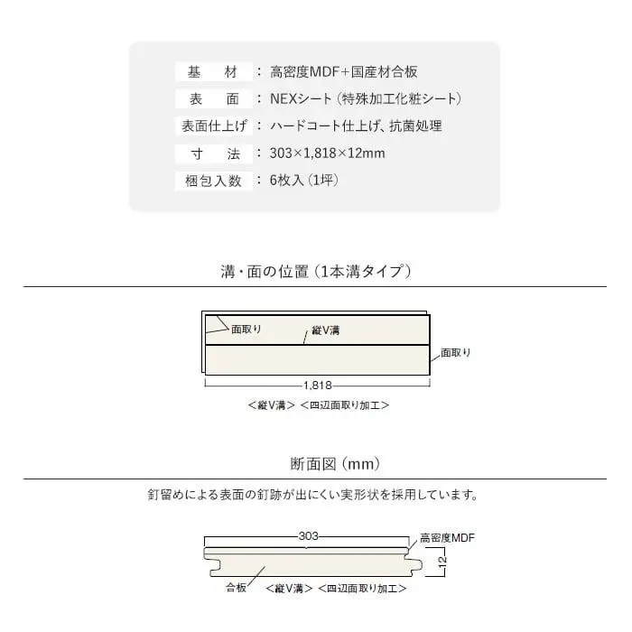 基材:高密度MDF+国産材合板