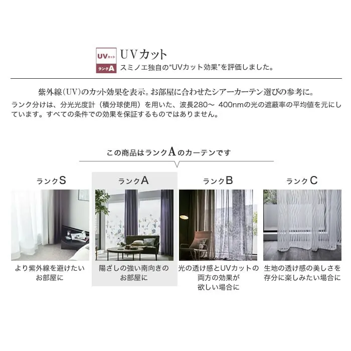 UVカット、スミノエ独自の"UVカット効果"を評価しました。