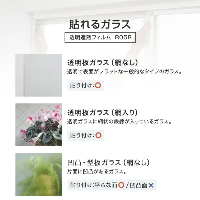 貼れるガラス