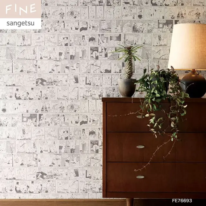 壁紙 のり無し サンゲツ FINE ムーミン BUILD A HOUSE 巾92cm 【掲載品番】FE76693 / FE76694
