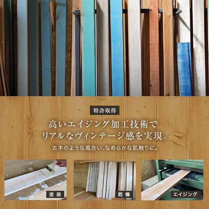 高いエイジング加工技術でリアルなヴィンテージ感を実現