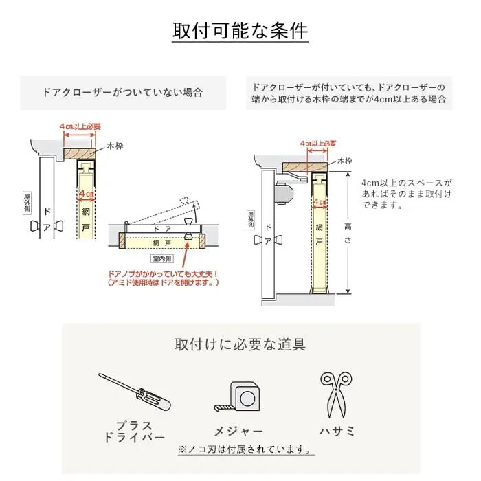 取付可能な条件