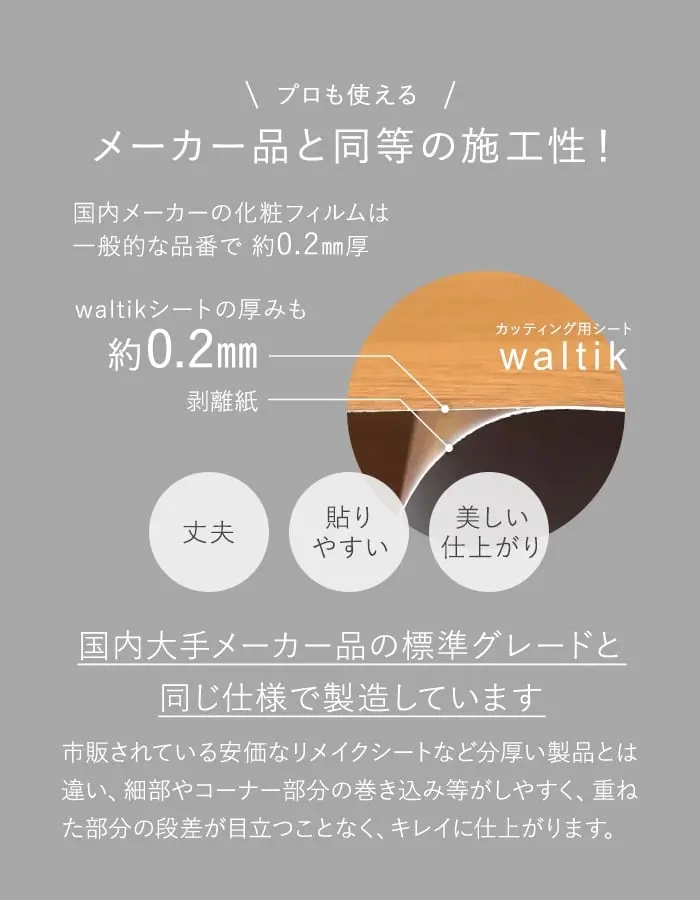 メーカー品と同等の施工性!