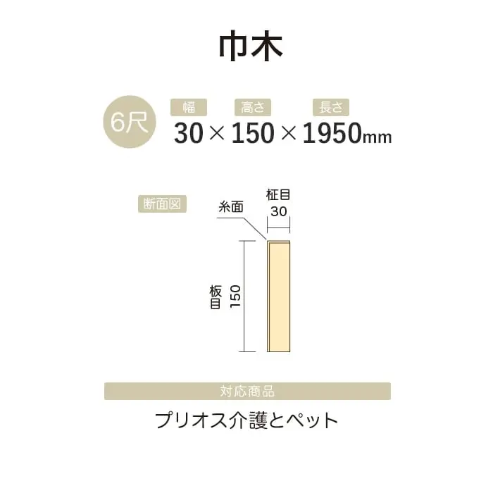 【法人・個人事業主様専用】巾木 イクタ プリオス 介護とペット 1950mm【掲載品番】IH6-PS11J / IH6-PS12J / IH6-PS13J / IH6-PS15J / IH6-PS22J / IH6-PS24J / IH6-PS25J