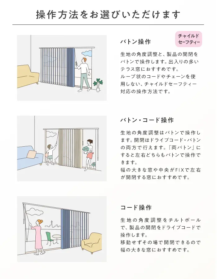 操作方法をお選びいただけます