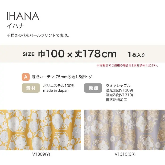 手描きの花をパールプリントで表現。