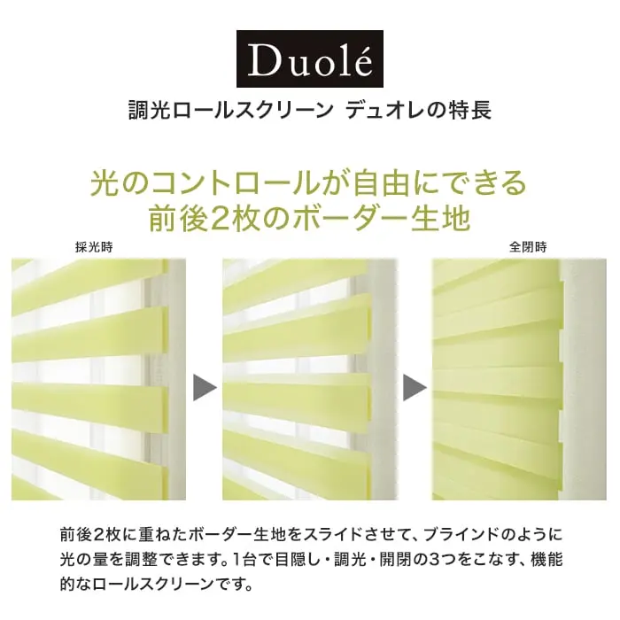 調光ロールスクリーンデュオレの特長