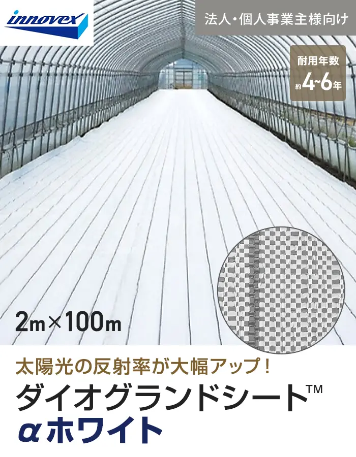 【法人・個人事業主様専用】イノベックス 防草シート ダイオグランドシート α ホワイト 1516OW 2m×100m【掲載品番】IV16OW-2-1C