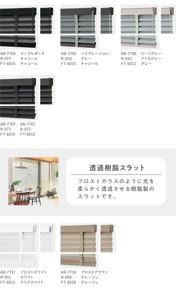 透過樹脂スラット