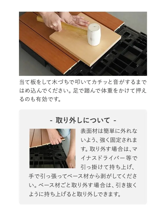 取り外しについて
