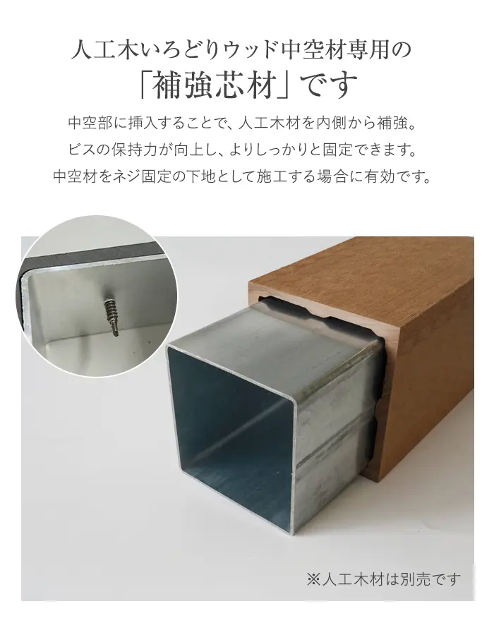 いろどりウッド 中空材専用 補強材(芯材) 120×120(type2)用【掲載品番】HOKYO-120120C