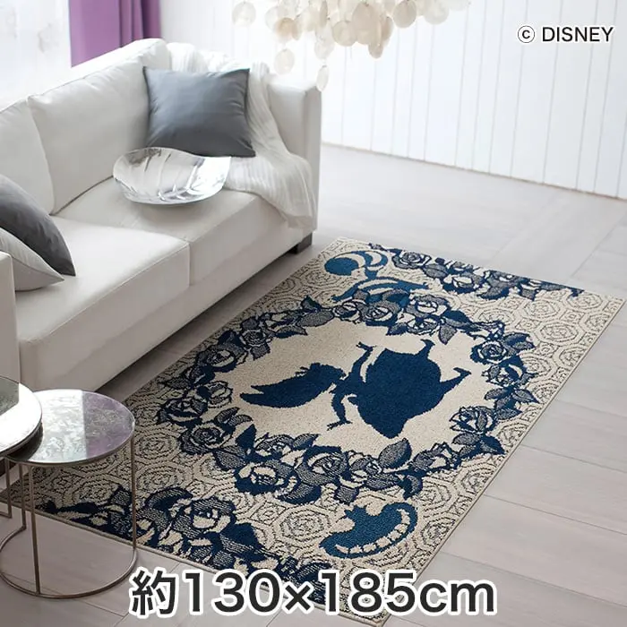 スミノエ ディズニー ラグマット ALICE/Rose bouquet RUG(ローズブーケラグ) 約130×185cm【掲載品番】DRA-106C-185