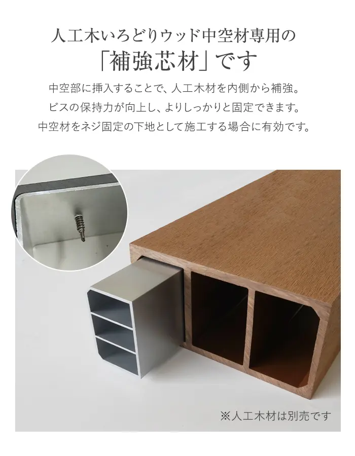 いろどりウッド 中空材専用 補強材(芯材) 200×100用【掲載品番】HOKYO-200100C
