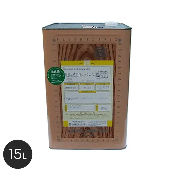 【大阪塗料】酒精ニス (改良)透明白ラックニス 15L 黄透明【掲載品番】OK-TRS-15