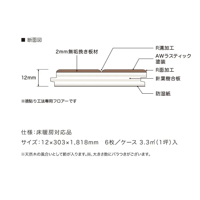 仕様:床暖房対応品