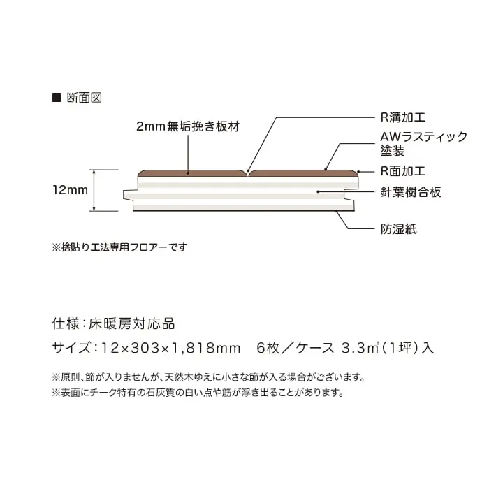 仕様:床暖房対応品