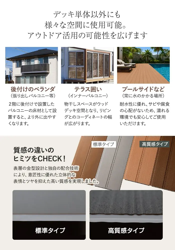 セキスイ エスロン 2層デッキ材 高質感タイプ 2m×3枚入 MG-300JB 高耐候 樹脂製【掲載品番】MG300-GC01-AB / MG300-GC01-LB