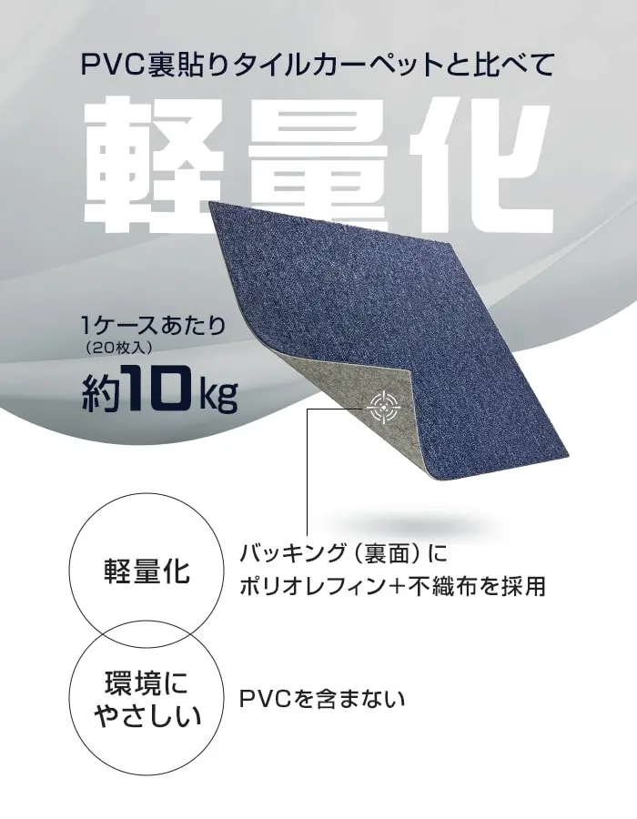 洗える BD 軽量 防炎 タイルカーペット 50cm×50cm 20枚入 4.5mm厚 耐静電 吸音【掲載品番】BD73LT-GY / BD73LT-DGY / BD73LT-BE / BD73LT-LBL / BD73LT-BL