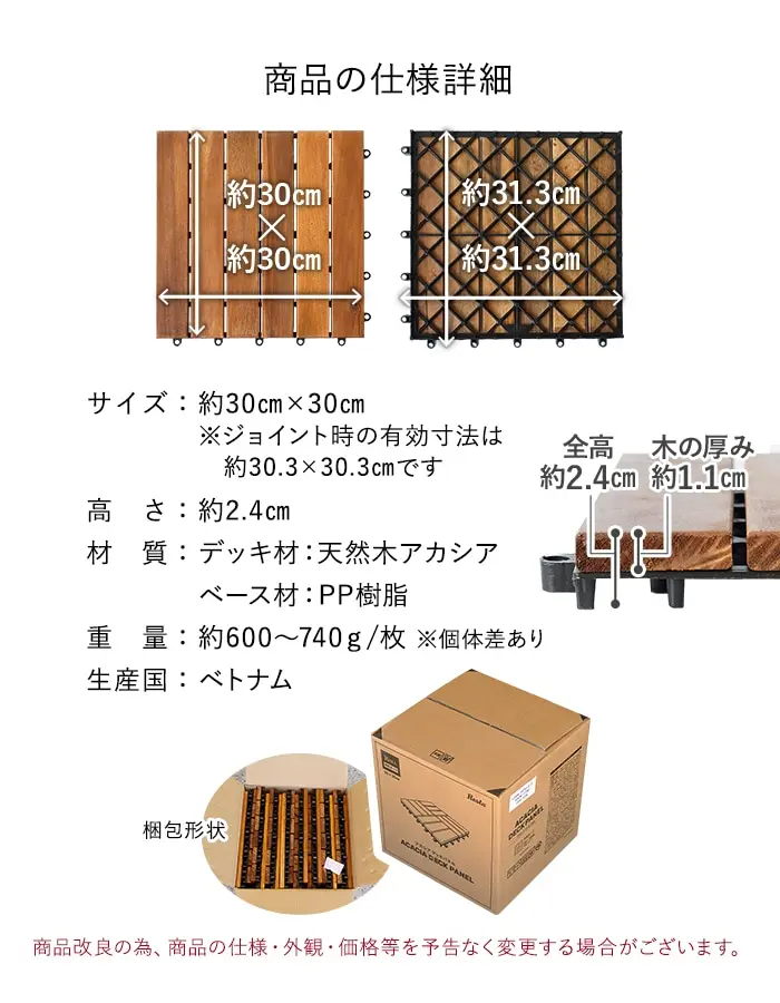 商品の仕様詳細