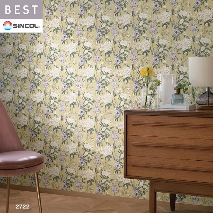壁紙 のり無し シンコール ベスト フラワー 巾93cm BB2722・BB2723【掲載品番】BB2722 / BB2723