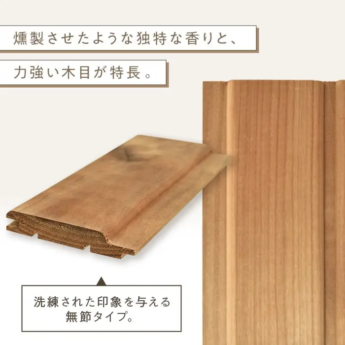 サーモウッドアスペン 羽目板 無塗装 無節 目透かしR溝 15×80×1800mm (6枚入り)【掲載品番】B1-SA-HAMEITA