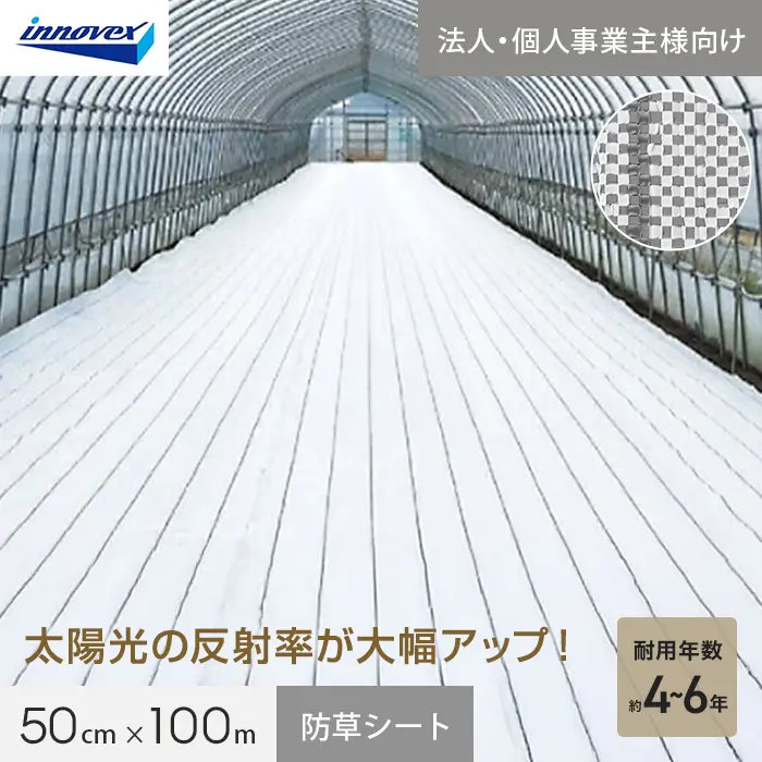 【法人・個人事業主様専用】イノベックス 防草シート ダイオグランドシート α ホワイト 1516OW 0.5m×100m【掲載品番】IV16OW-5-1C