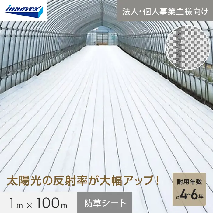 【法人・個人事業主様専用】イノベックス 防草シート ダイオグランドシート α ホワイト 1516OW 1m×100m【掲載品番】IV16OW-1-1C