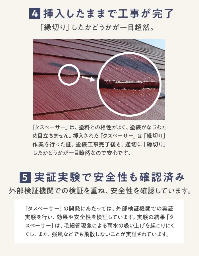 挿入したままで工事が完了