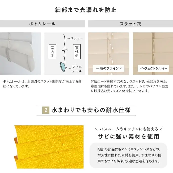 細部まで光漏れを防止