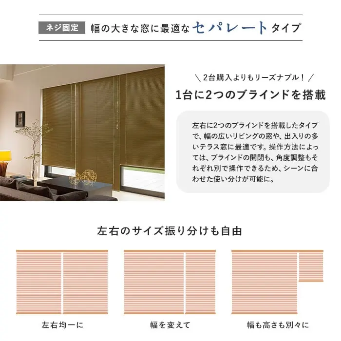 幅の大きな窓に最適なセパレートタイプ