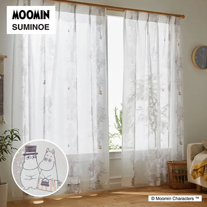 カーテン 既製サイズ スミノエ MOOMIN プート 巾100×丈133cm 1枚入【掲載品番】A1017