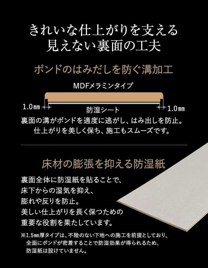 きれいな仕上がりを支える見えない裏面の工夫