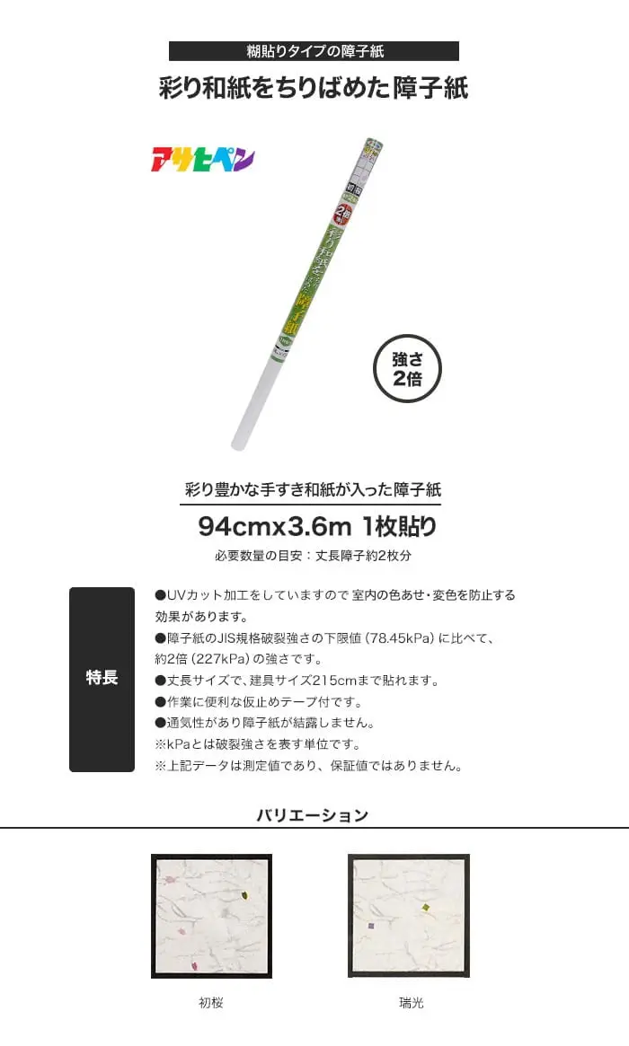 彩り和紙をちりばめた アイロン貼り障子紙