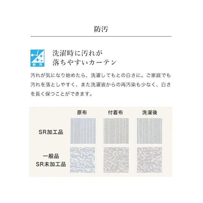 洗濯時に汚れが落ちやすいカーテン
