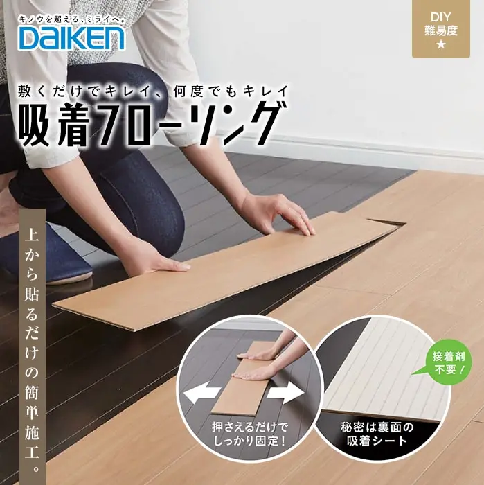 上から貼るだけの簡単施工。