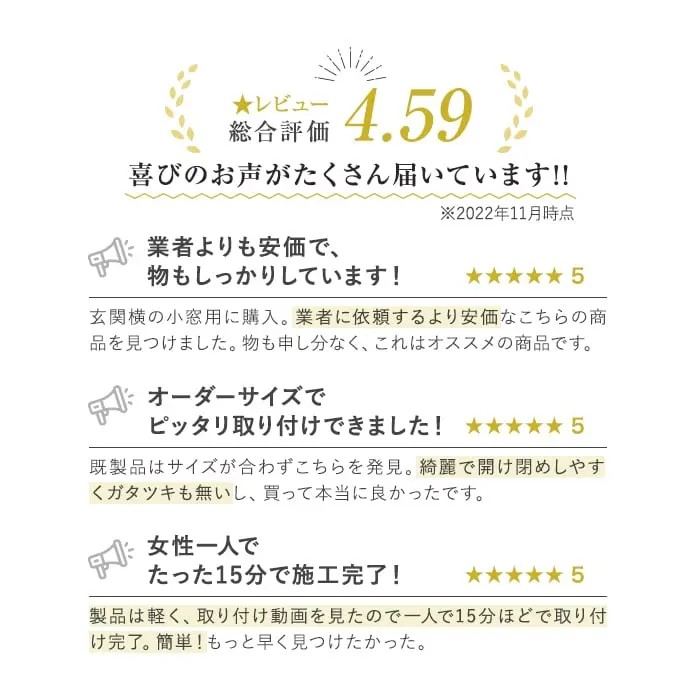 レビュー総合評価4.59喜びのお声がたくさん届いています!!