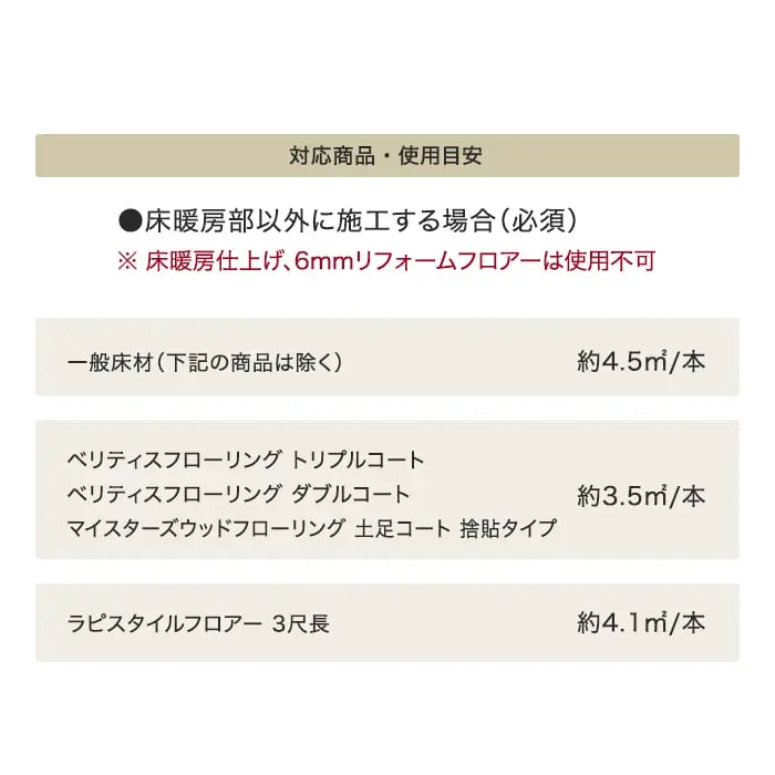 床暖房部以外に施工する場合(必須)