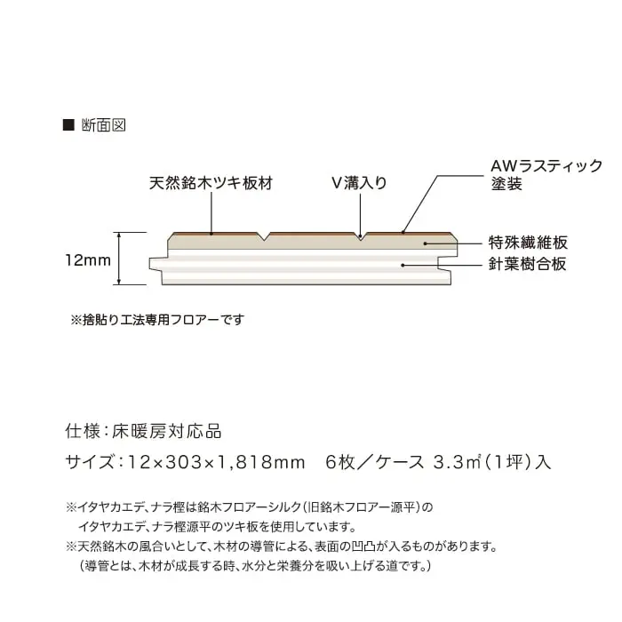 仕様:床暖房対応品