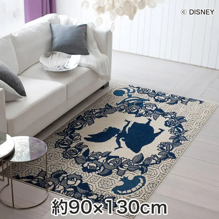 スミノエ ディズニー ラグマット ALICE/Rose bouquet RUG(ローズブーケラグ) 約90×130cm【掲載品番】DRA-106C-130