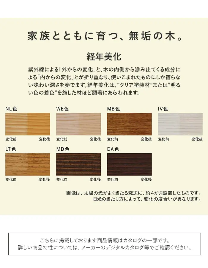 家族とともに育つ、無垢の木。