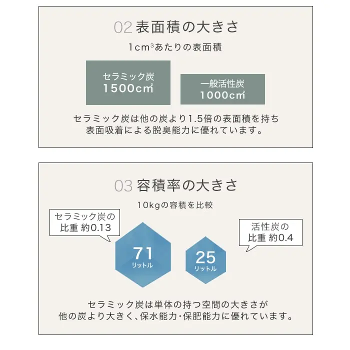 表面積の大きさ