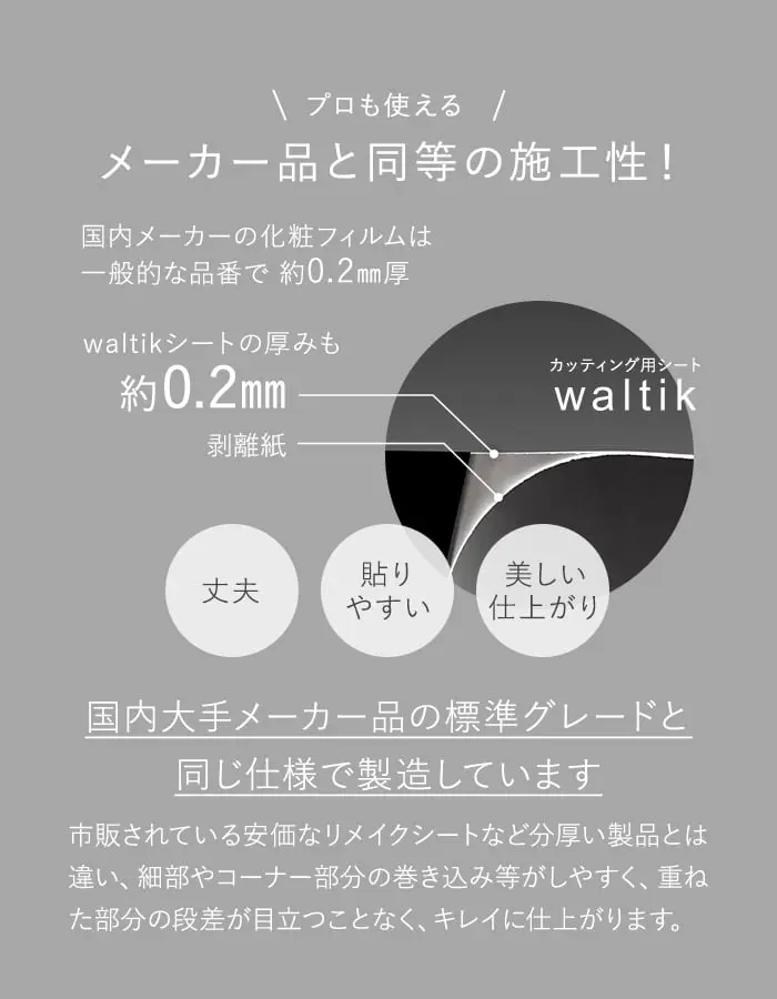 メーカー品と同等の施工性!