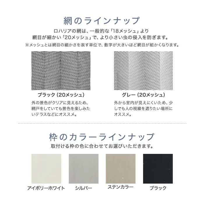網のラインナップ