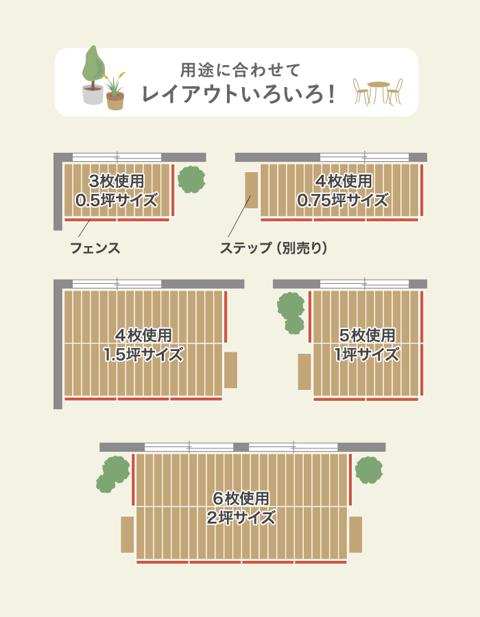 用途に合わせてレイアウトいろいろ!