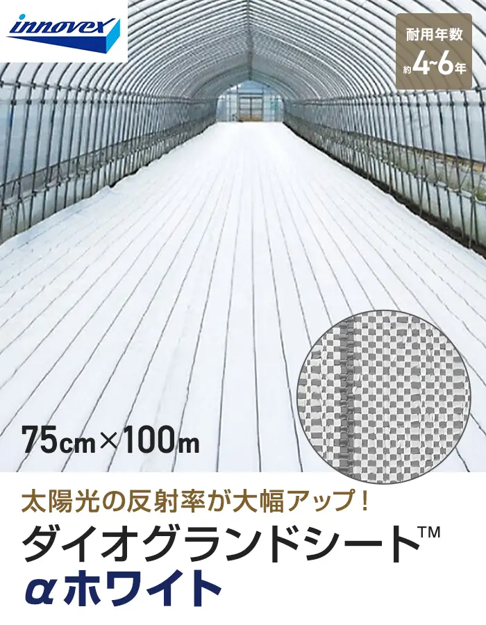 イノベックス 防草シート ダイオグランドシート α ホワイト 1516OW 0.75m×100m【掲載品番】IV16OW-75-1P
