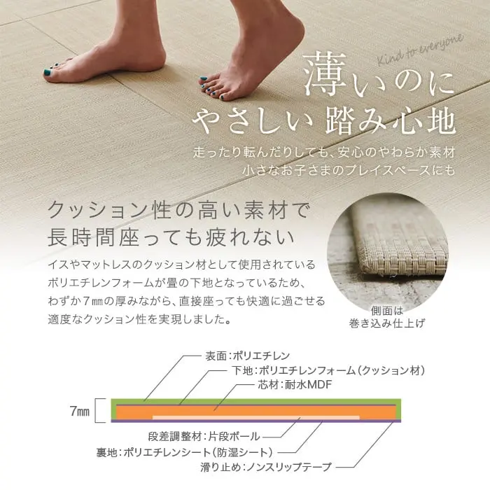 薄いのにやさしい 踏み心地