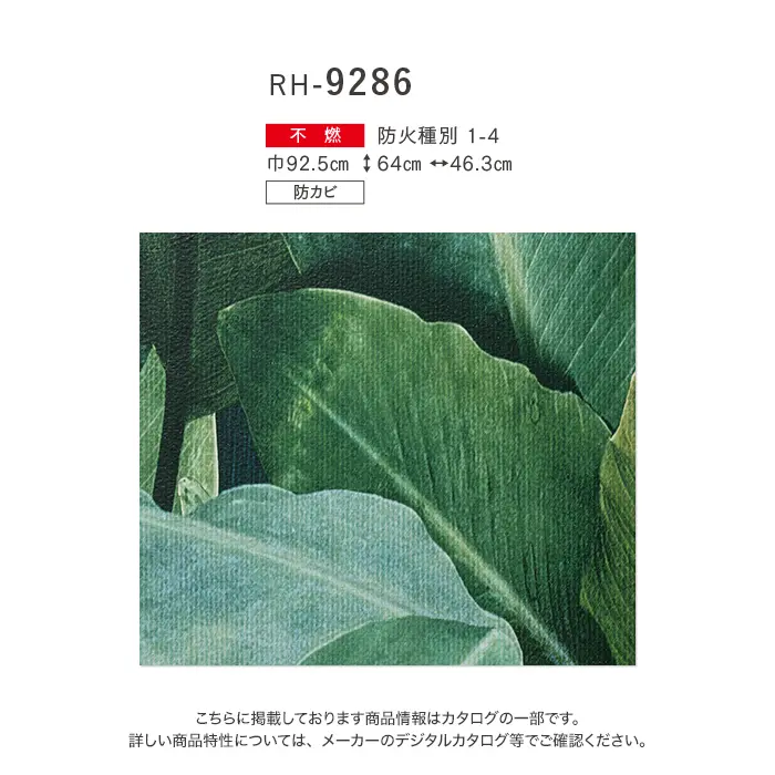 壁紙 のり付き ルノン HOME ボタニカル 巾92.5cm RH-9286【掲載品番】RH-9286