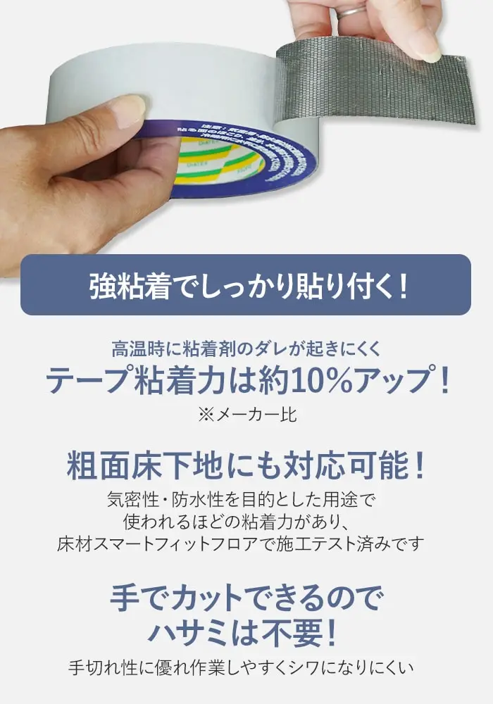 強粘着でしっかり貼り付く!